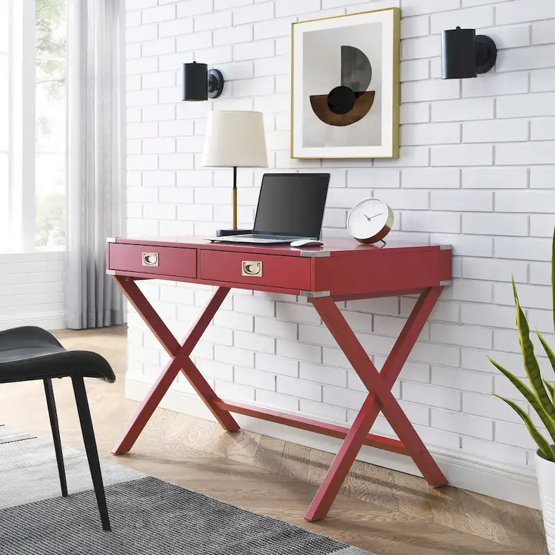 Solid Wood Computer Desk with Drawers