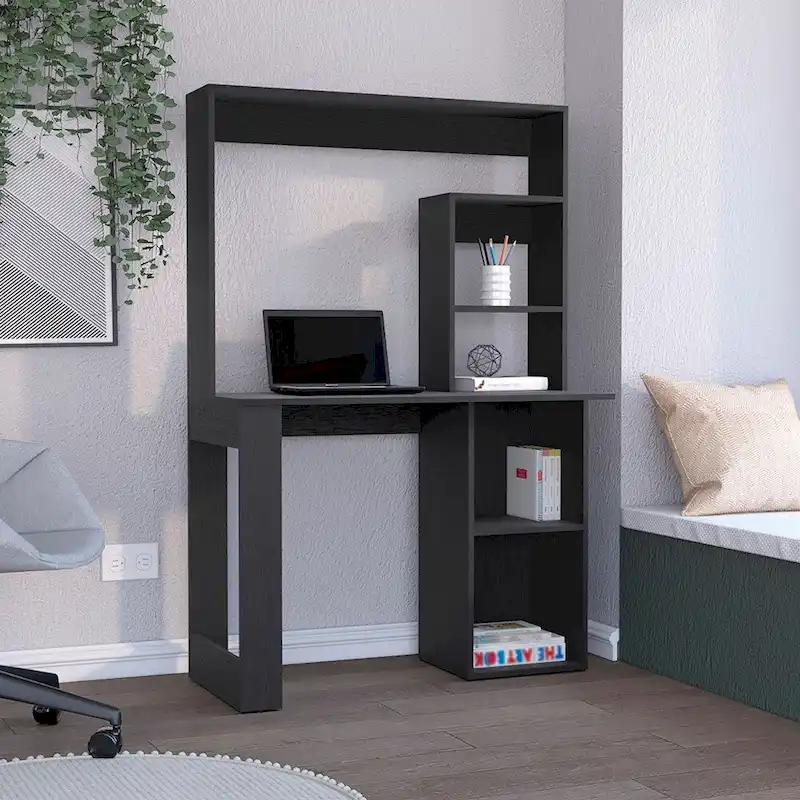 Desk With Hutch and Shelves,Computer Desk for Home Office