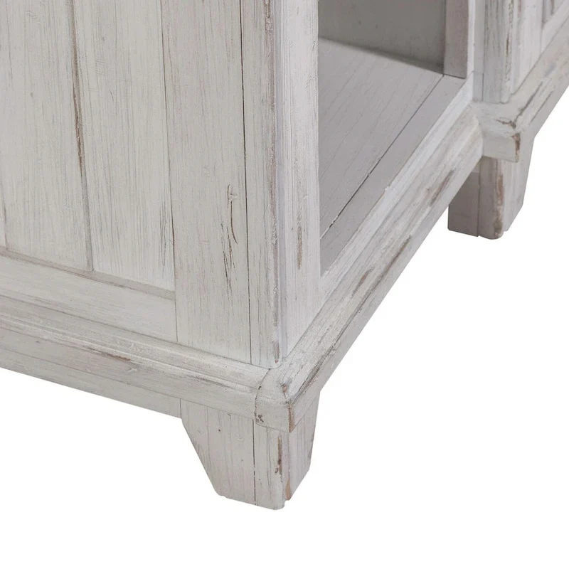 Breakfront Server in Distressed White or Grey