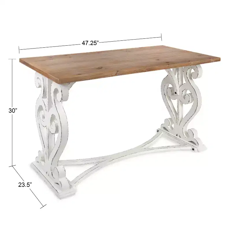 Rustic Carved Wood Desk