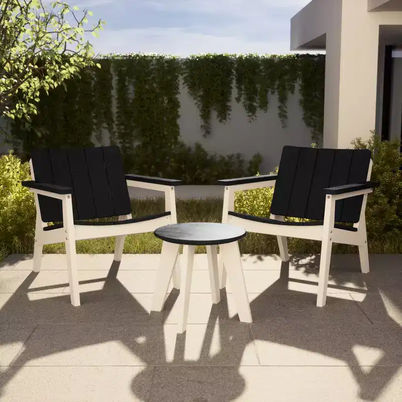WestinTrends Pacifica Outdoor HDPE Modern Patio Club Armchairs (Set of 2)