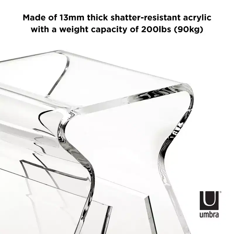 Acrylic Stool and Magazine Rack, Clear