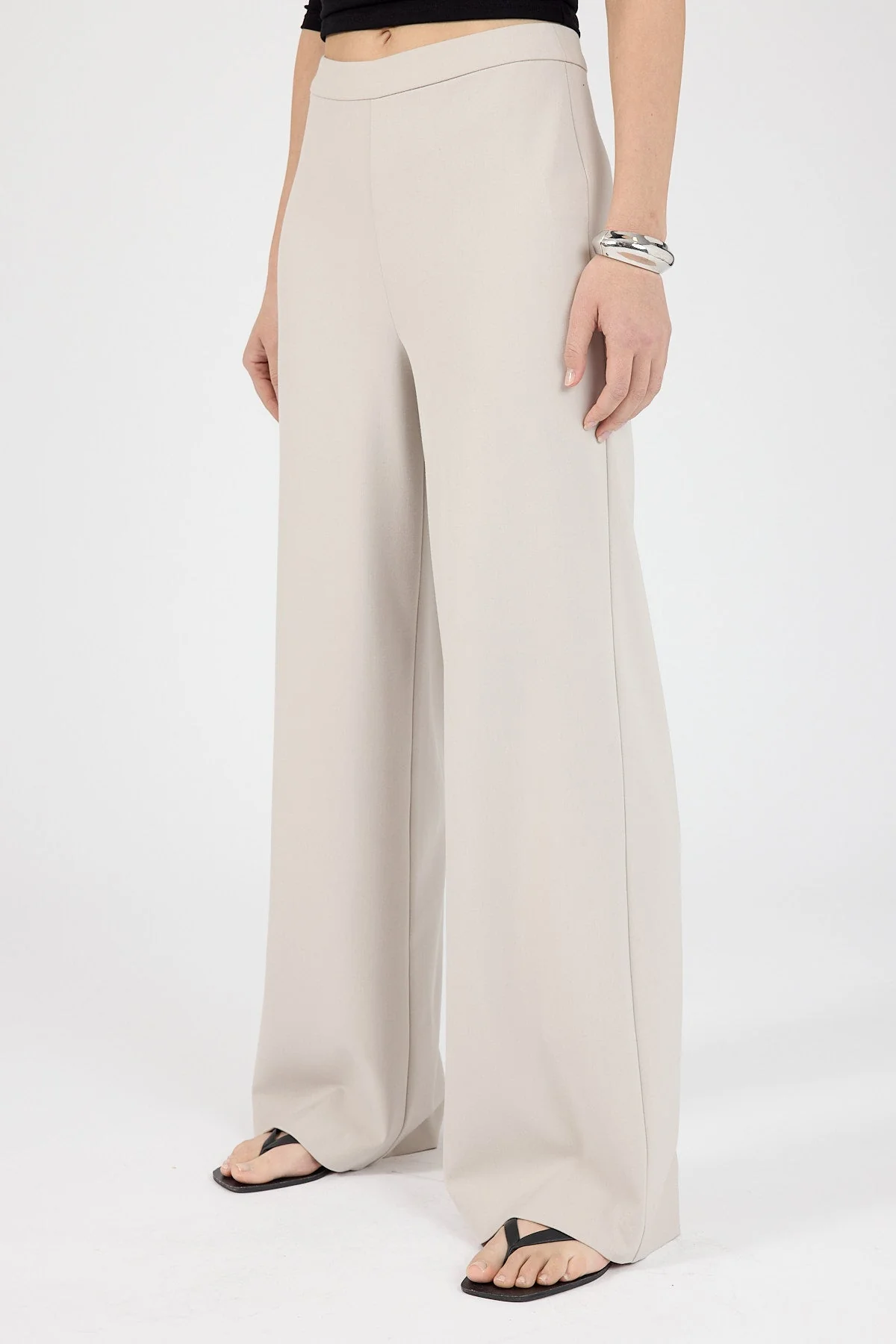 High Rise Pants Stone White