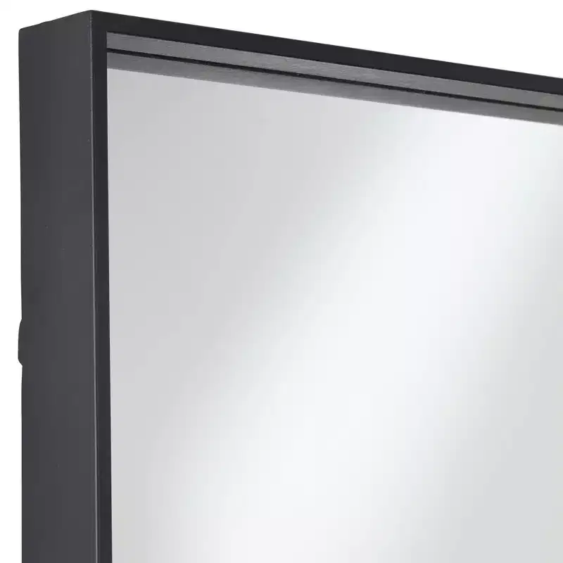 Uttermost Delaney Matte Black 24 x 42 Rectangular Wall Mirrors Set of 2