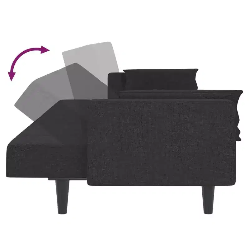 2-Seater Sofa Bed with Two Pillows