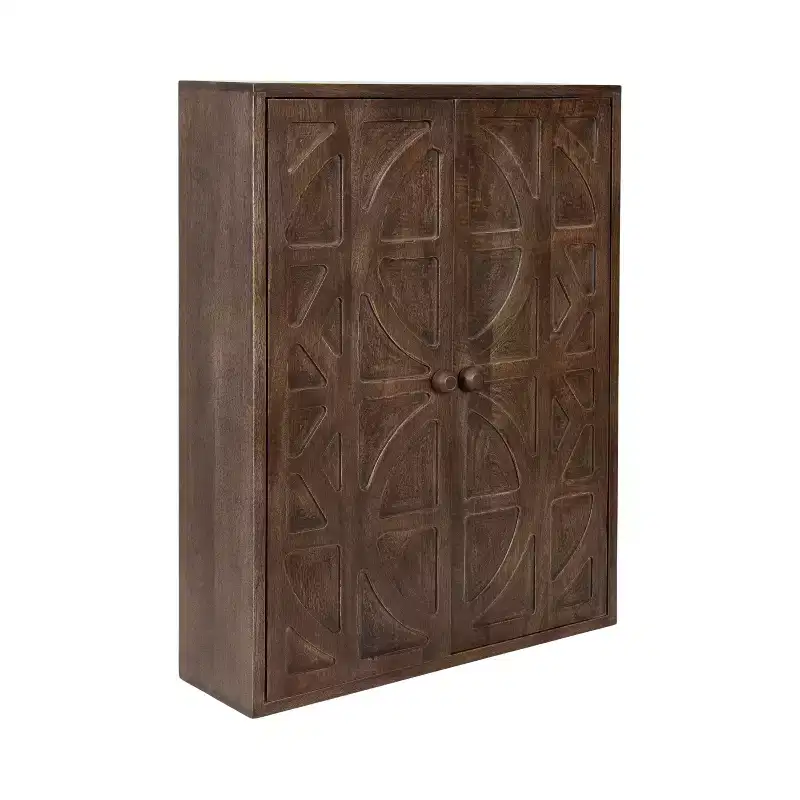 Kate and Laurel Galliene Wood Wall Cabinet, 22x7x28 Natural