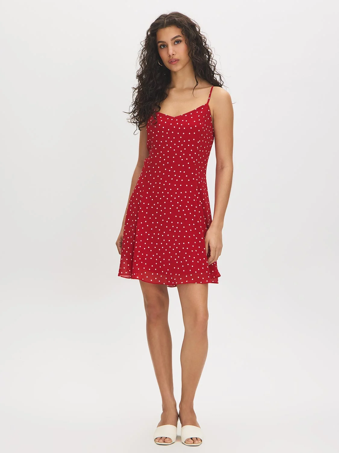Polka Dot Chiffon Mini Dress