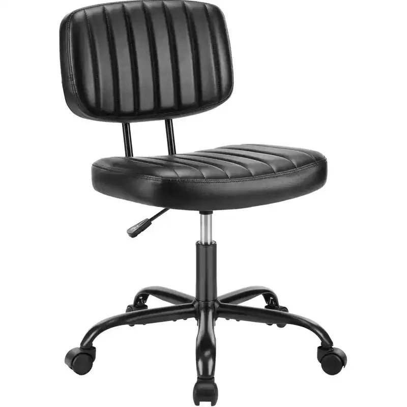 PU Leather Small Ergonomic Armless Computer Office Chair