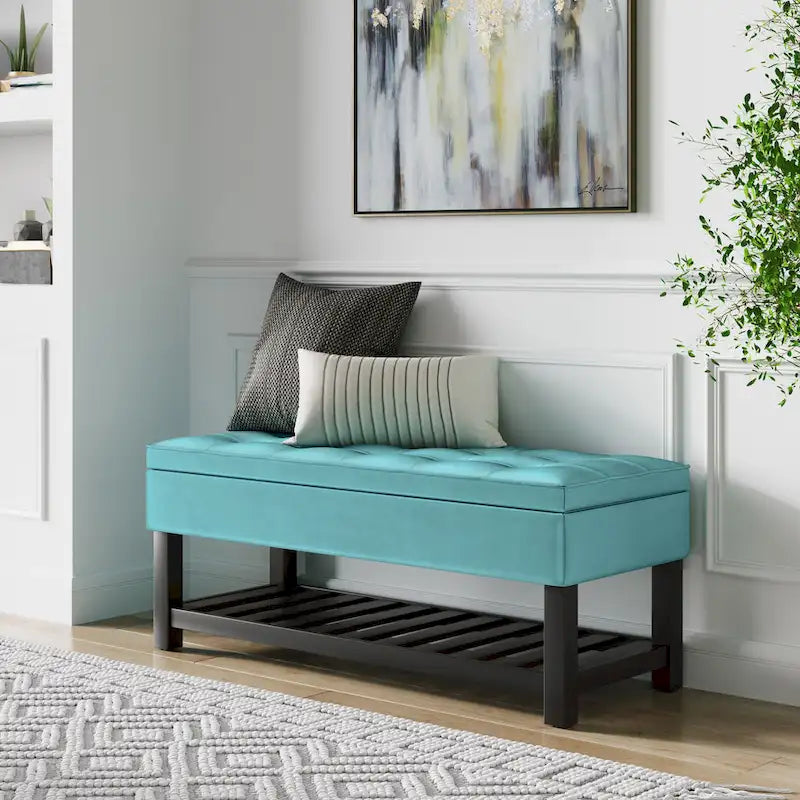 44 inch Wide Transitional Rectangle Ottoman Bench