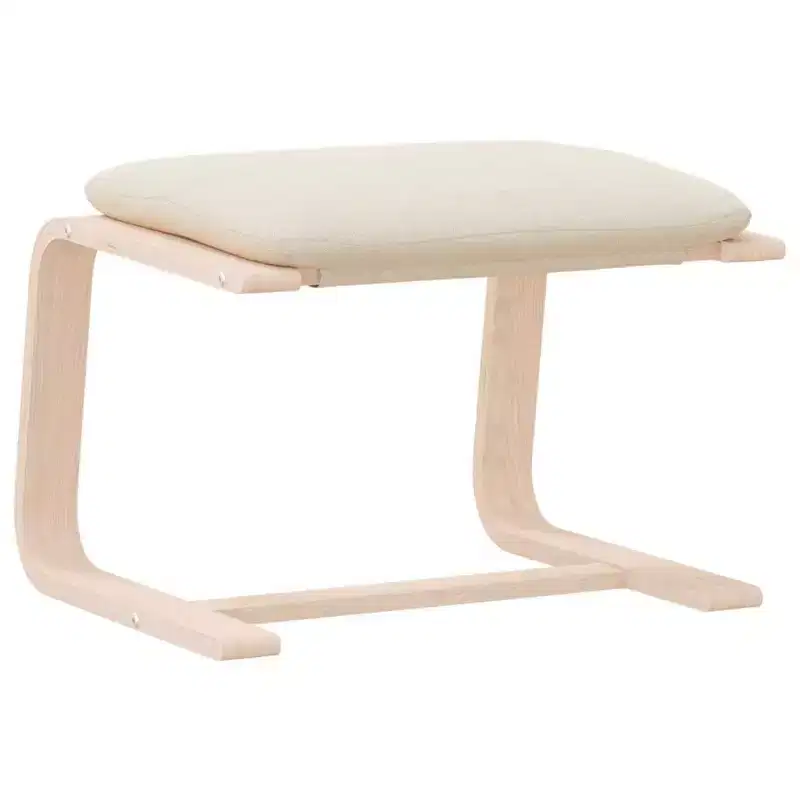 Ottoman Footstool Pouf Hassock Stool Pouffe Living Room Seat Fabric - Cream