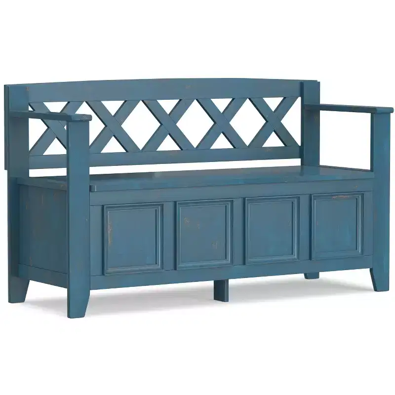 48-Inch Solid Wood Entryway Storage Bench with Lift-Up Lid and Hidden Compartment
