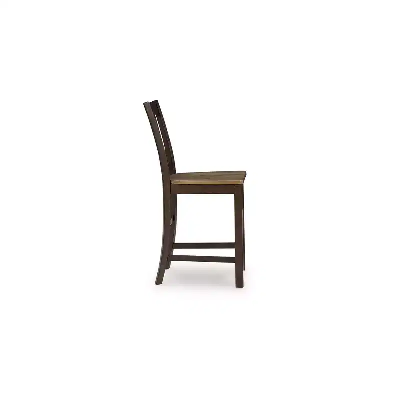Signature Design by Ashley Sharlander Counter Height Barstools, Set of 2, Light Brown and Dark Brown Finish