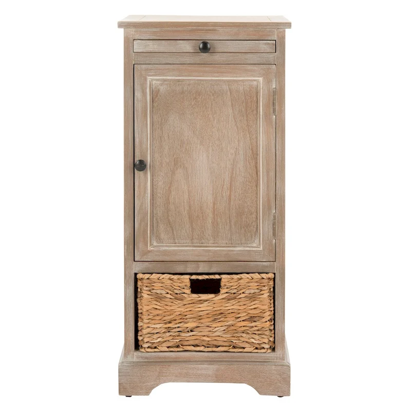 Red Tall Freestanding Storage Unit with Shelves, Accent Display Cabinet 15.7x13x34.3 Inch