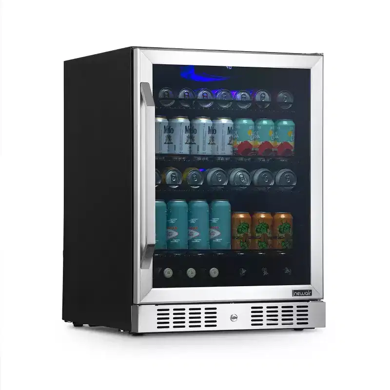Newair 177-Can Built-In or Freestanding Stainless Steel Beverage Fridge - 24