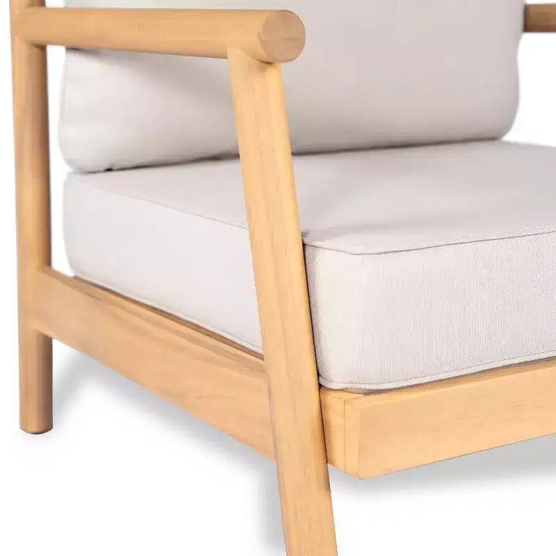 Christopher Knight Home Simon 4 Piece Rustic Patio Acacia Wood Slatted Design Upholstered Seating Set, Teak/Beige