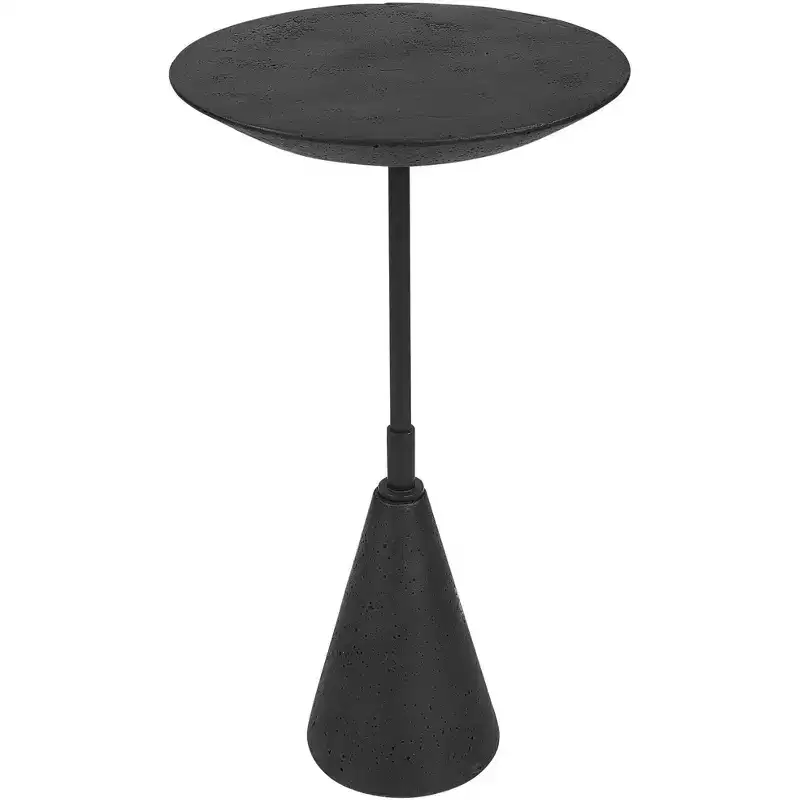 Uttermost Midnight 12 1/2 Wide Black Stone Round Accent Table