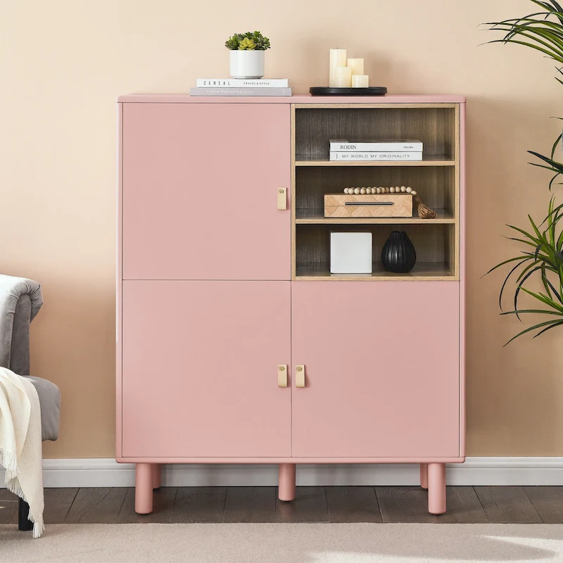 Storage cabinet with door, multifunctional storage cabinet, modern sideboard cabinet, wooden storage cabinet
