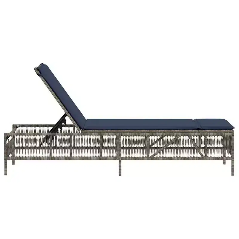 vidaXL Patio Sun Lounger PE rattan Large Multi-Position Backrest