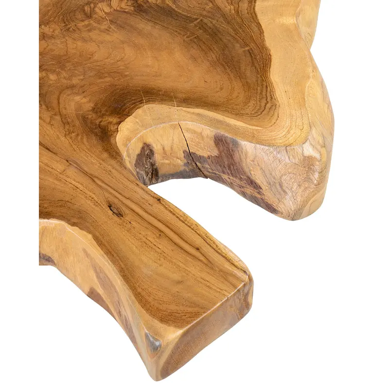 Live-Edge Teak Shelf (with Iron Base)