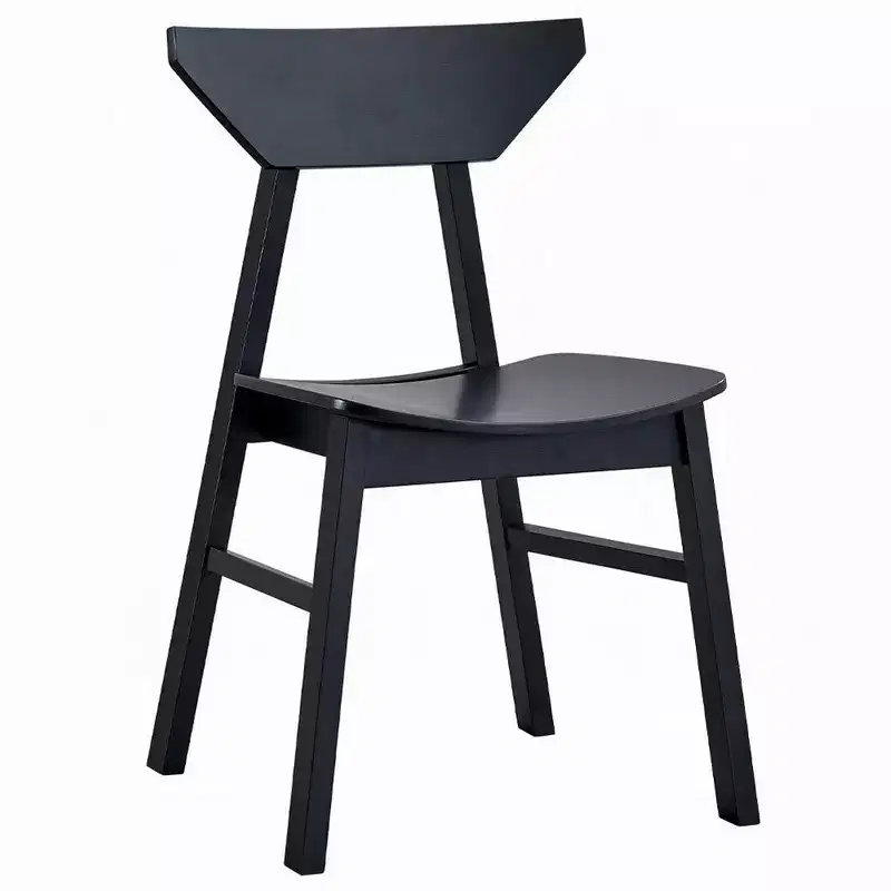Royal Hampton 4pc Dining Side Chair Set, Low Curved Back, Scandinavian Black