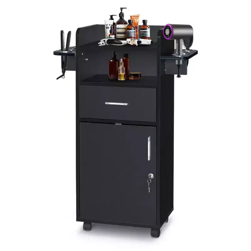 Beauty Storage Trolley Salon Cart Black