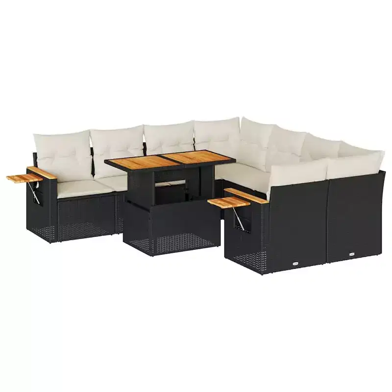 vidaXL Garden Sofa Set PE Rattan Set Adjustable Feet