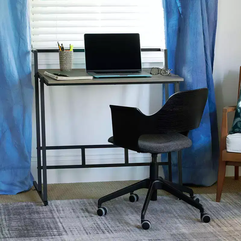 Small Office Desk - Ashwood Finish, Open Design, 34.6