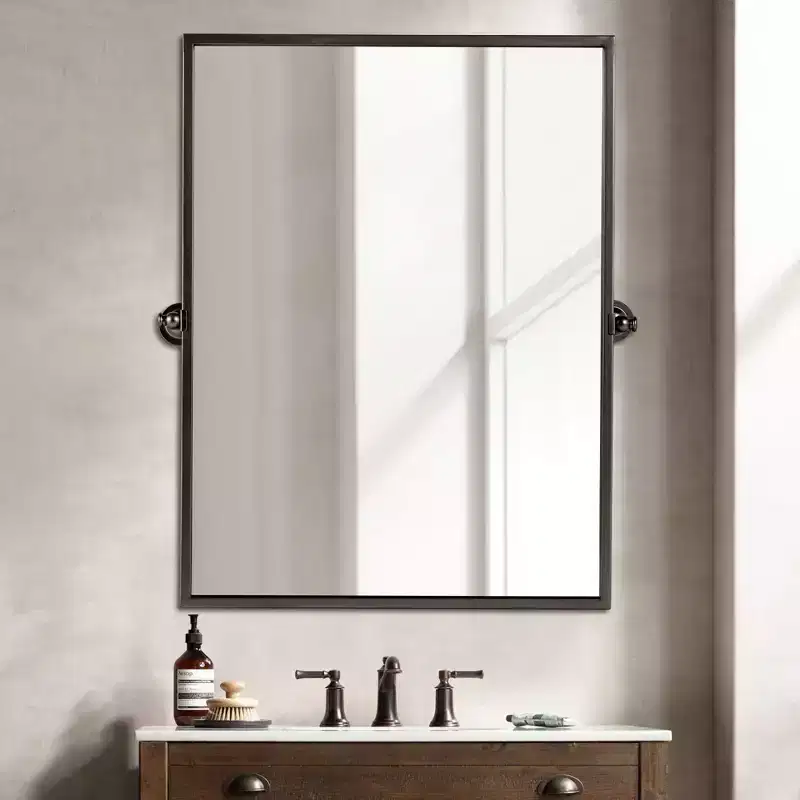 Dovelina Metal Frame Pivot Bathroom Vanity Mirror
