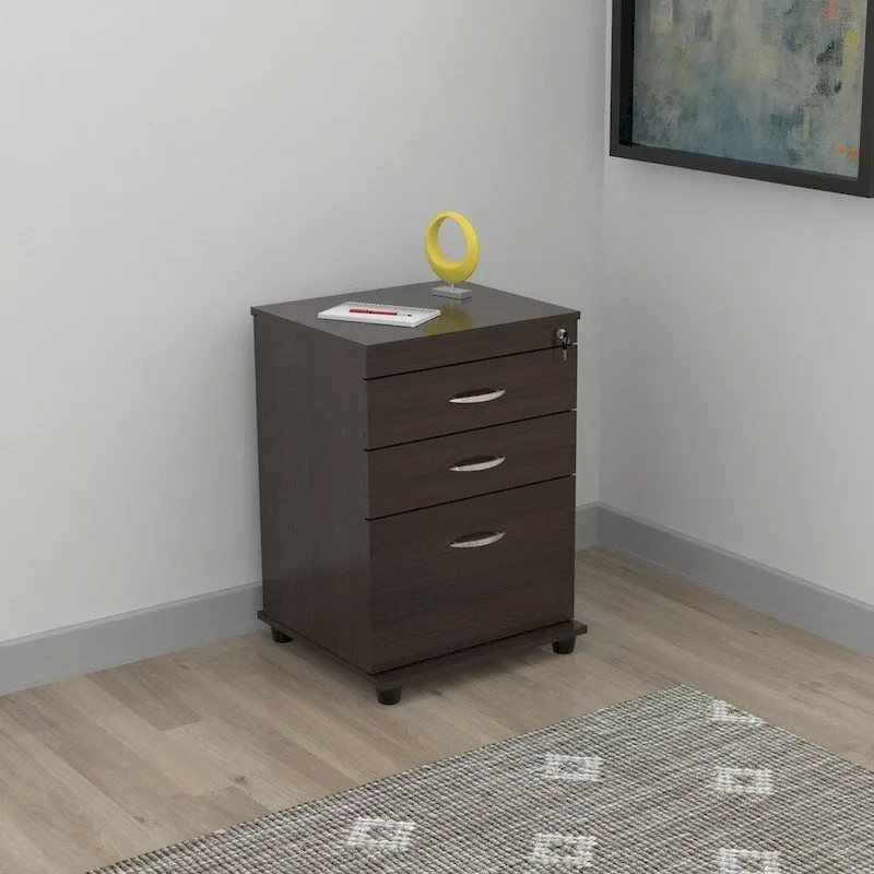 3-Drawer Espresso File Cabinet