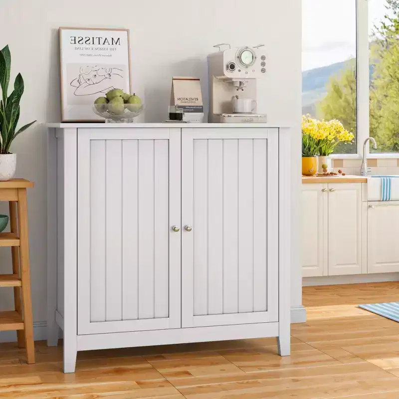 Storage Cabinet Floor, 2 Doors, Modern Freestanding Organizer, Corner Cabinet for Living Room, Hallway, Home Furniture
