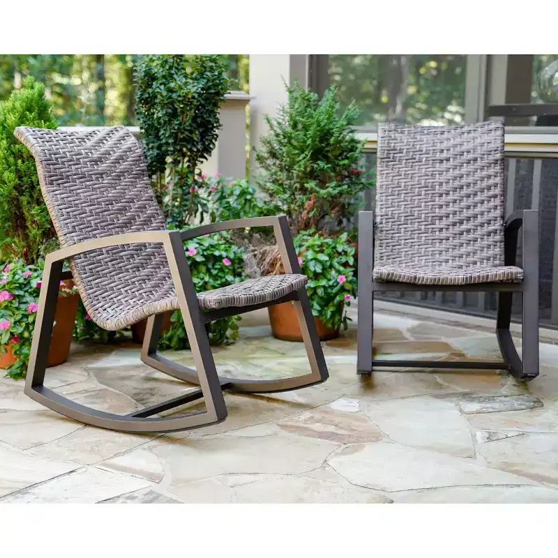 Leisure Made 2pc Marion Wicker Rocking Chairs
