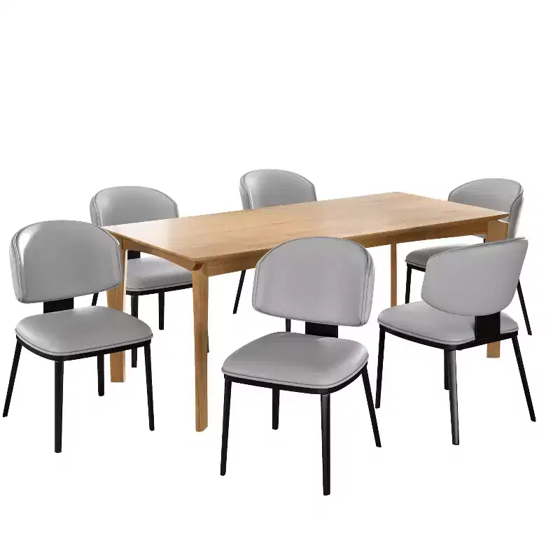 Christopher Knight Home Carsten 7 Pieces Modern Wood, Faux Leather and Metal Dining Set