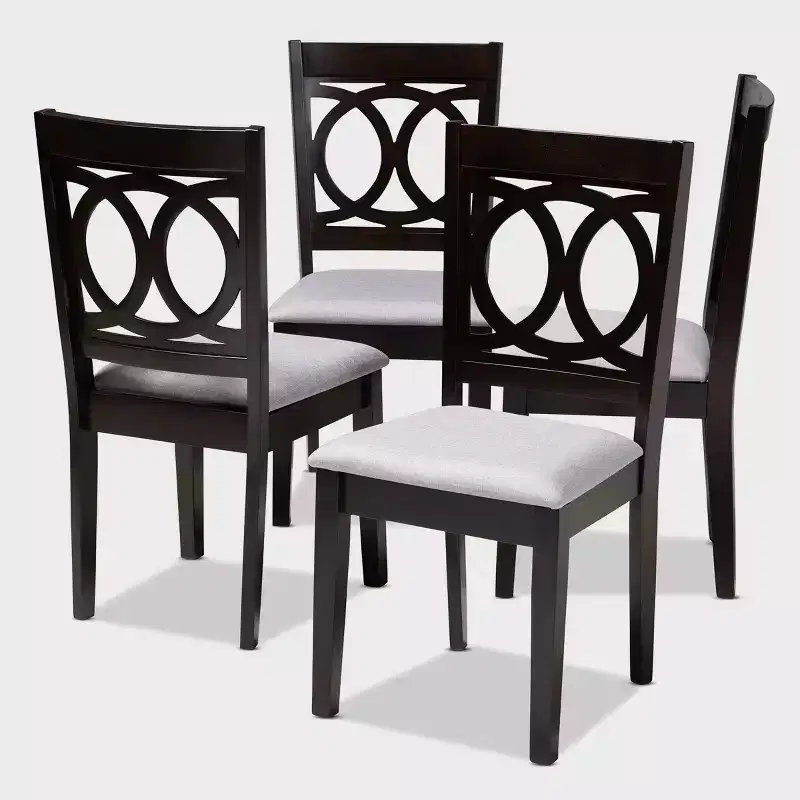 Finished Wood Dining Chair Gray