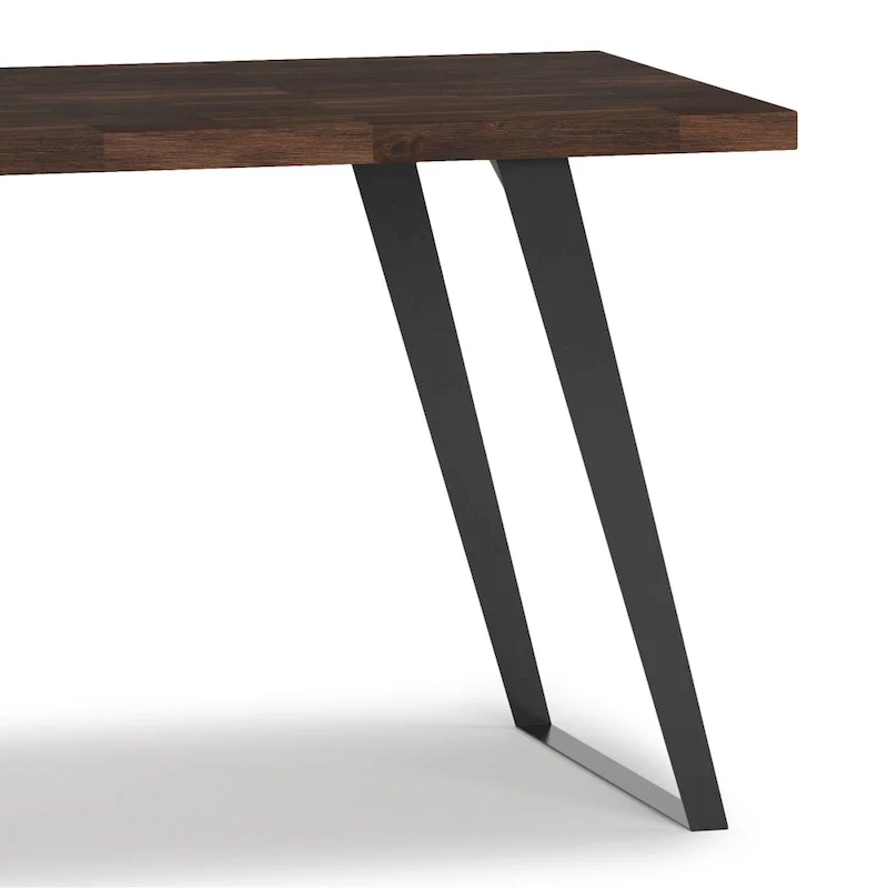 WYNDENHALL Mitchell SOLID ACACIA WOOD Modern Industrial 54 inch Wide Flat Top Desk