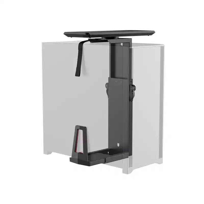 Heavy Duty Deluxe Under Desk CPU Mount with Sliding Tracks, Height Adjustable, 33 Lbs Capacity, Black