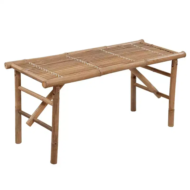 Garden Bench Bamboo brown Bamboo, polyester Medium Collapsible