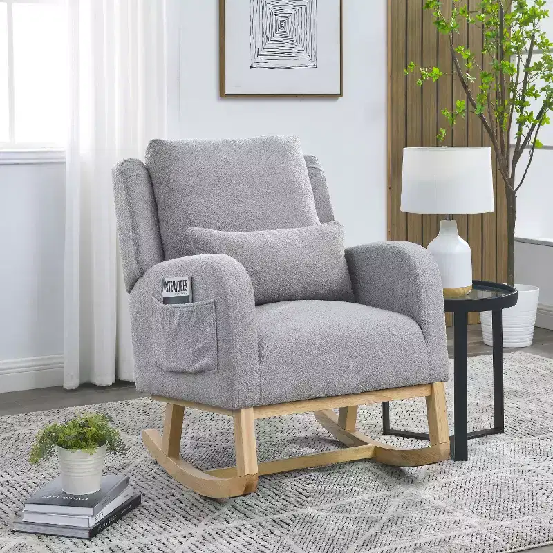 Vatros Modern Accent Chair High Backrest Lounge Chair Armchairs Rocking Chair