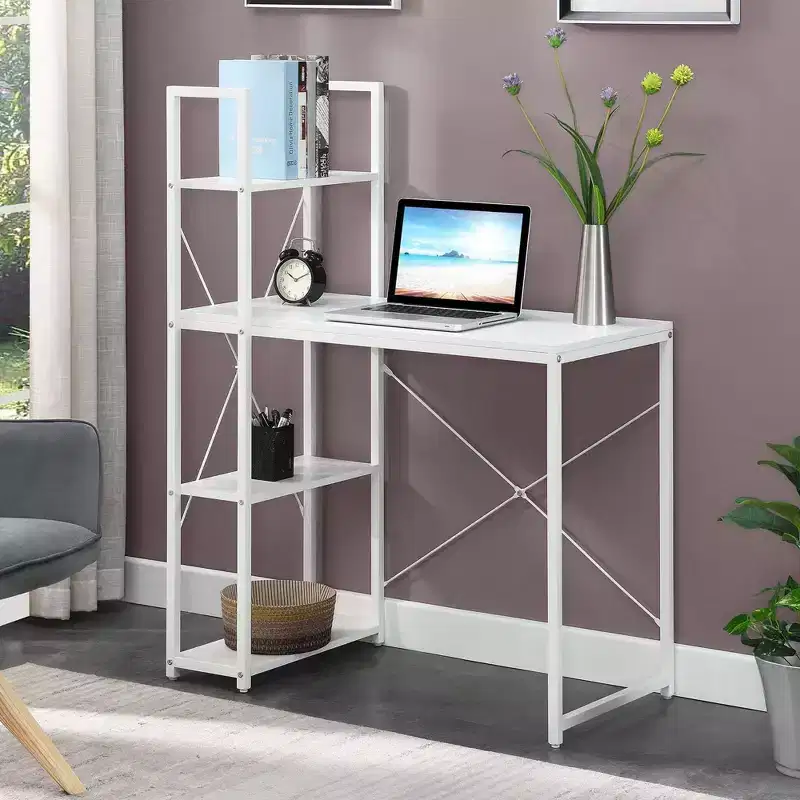 Designs2Go Office Workstation with Shelves - Breighton Home