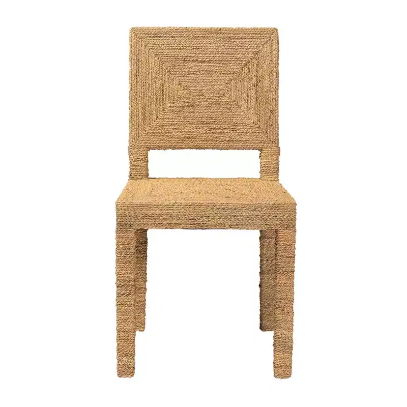 bali & pari Anfield Natural Seagrass and Mahogany Wood Dining Chair Natural: Solid Pattern, No Assembly Required