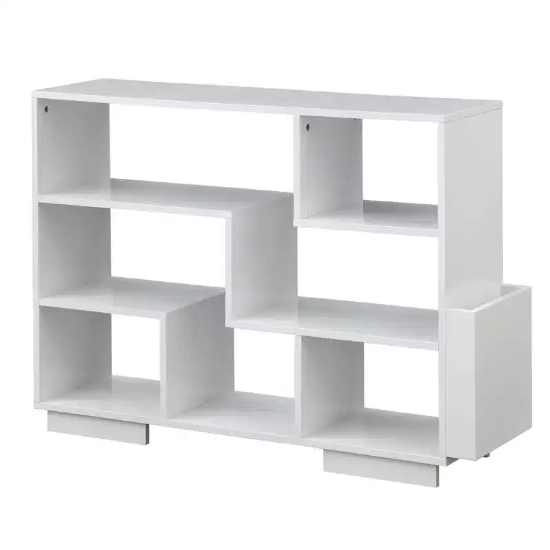 angelo:HOME 30" Leon Mid-Century Bookcase White: Fixed & Open Back, MDF Cube Storage