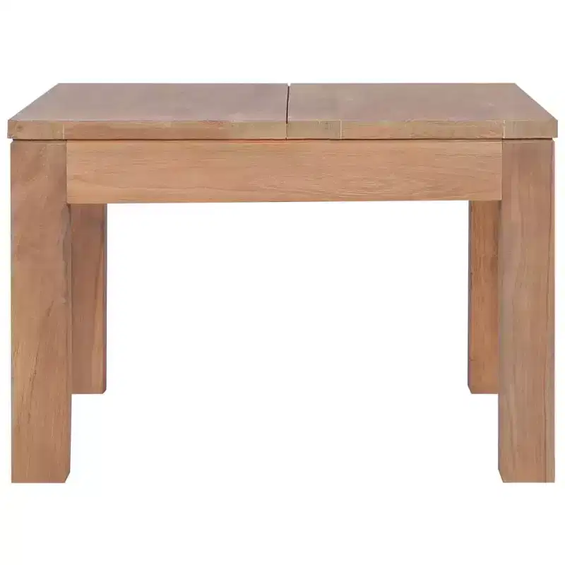 Coffee Table Natural Teak Solid Wood 23.6x23.6 in