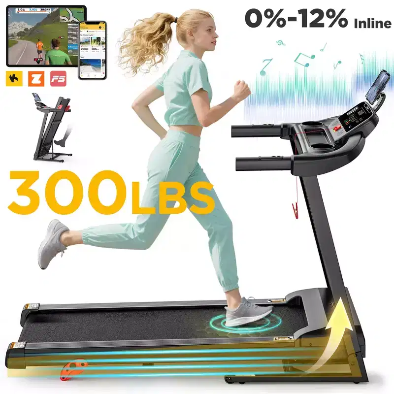 Treadmills Clearance, Treadmill on Sale with 12-Level Adjustable Incline, 7.5MPH Max Speed, Foldable Treadmill, Running & Walking Machine