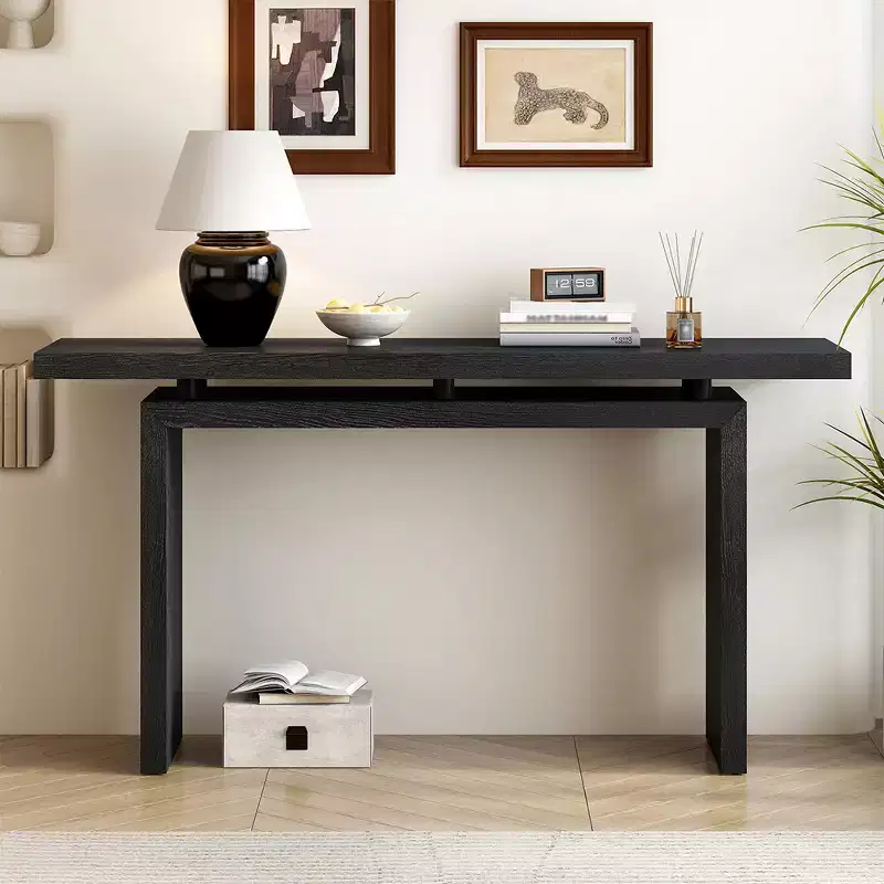 Ash Veneer Console Table, Modern Simple Style, Featuring Clever Tabletop Design, Suitable for Entryway, Hallway, Living Room, Foyer