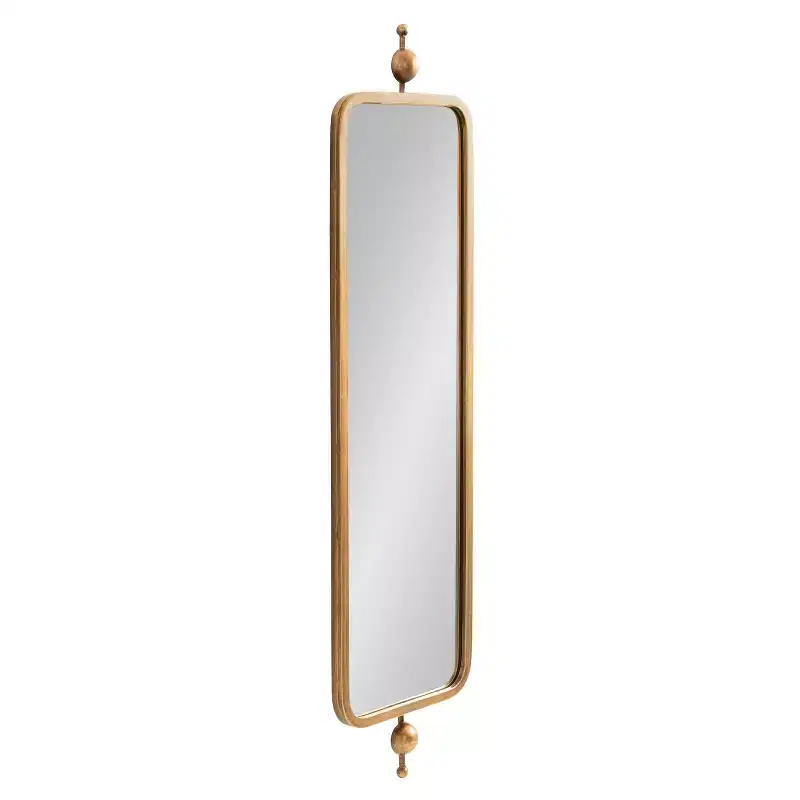 Kate & Laurel All Things Decor 9"x36" Kasota Slim Rectangle Mirror Metal Gold