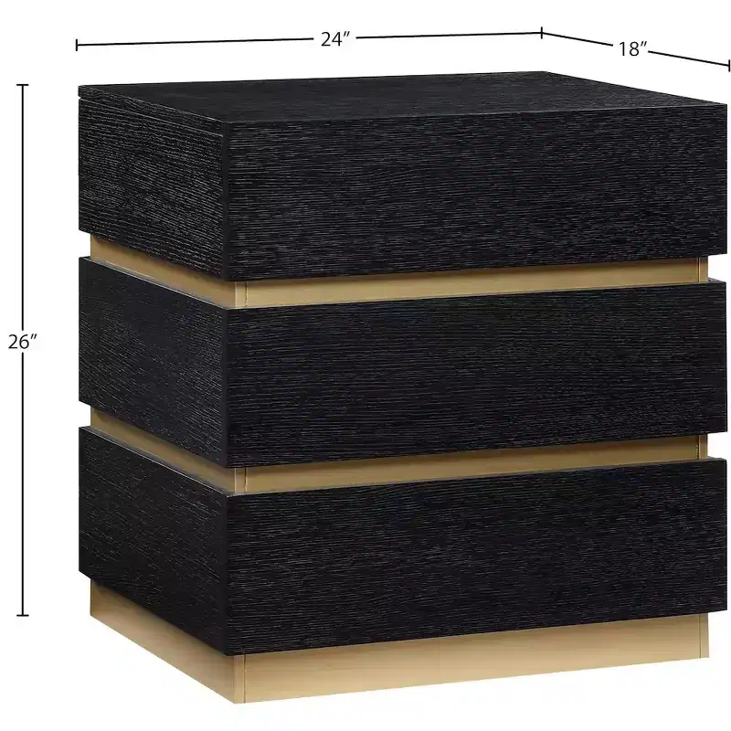 Meridian Furniture,Zaylan Black Nightstand