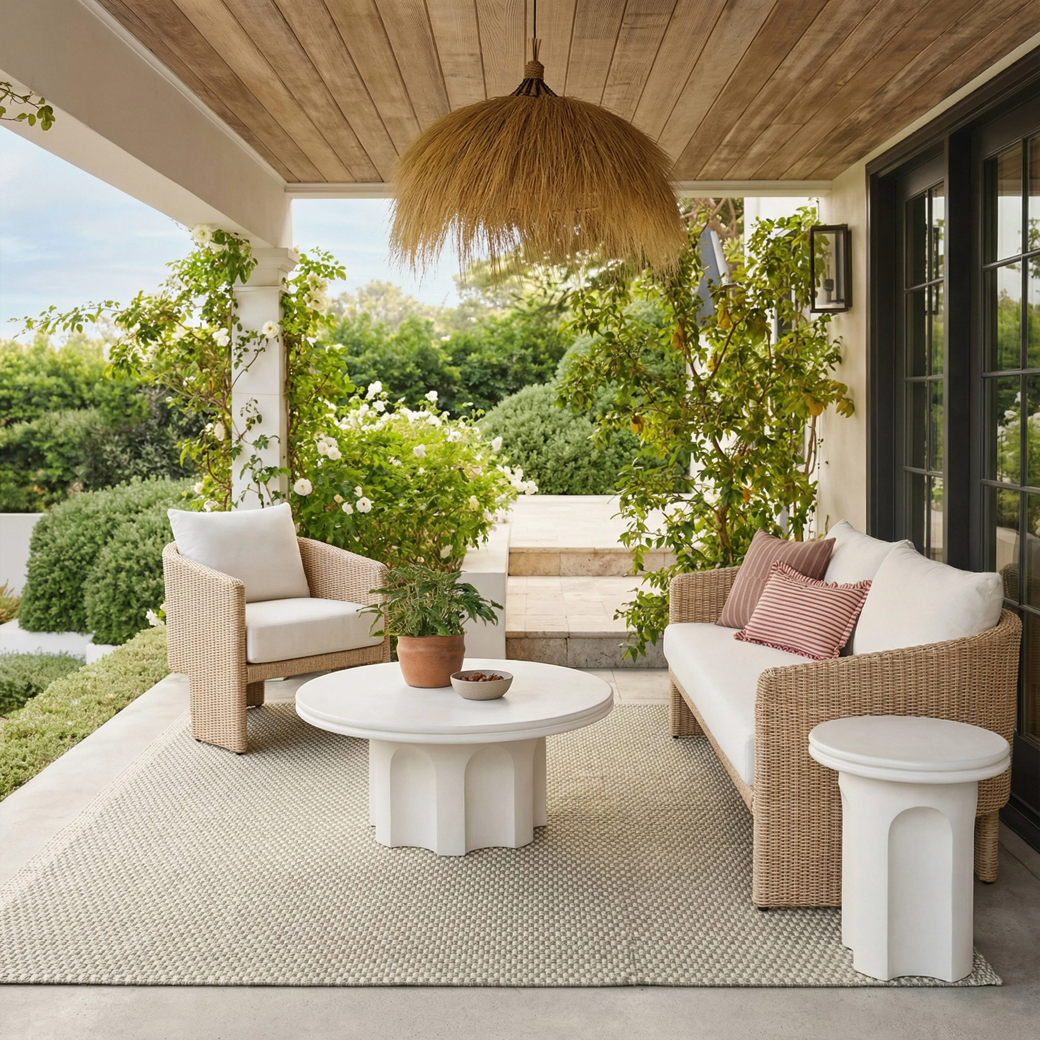 Ivory Indoor/Outdoor Concrete Side Table