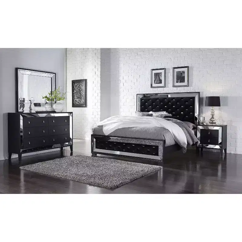 White Mirror with LED Frame, Luxurious Modern Bedroom Accent with Chrome Detailing