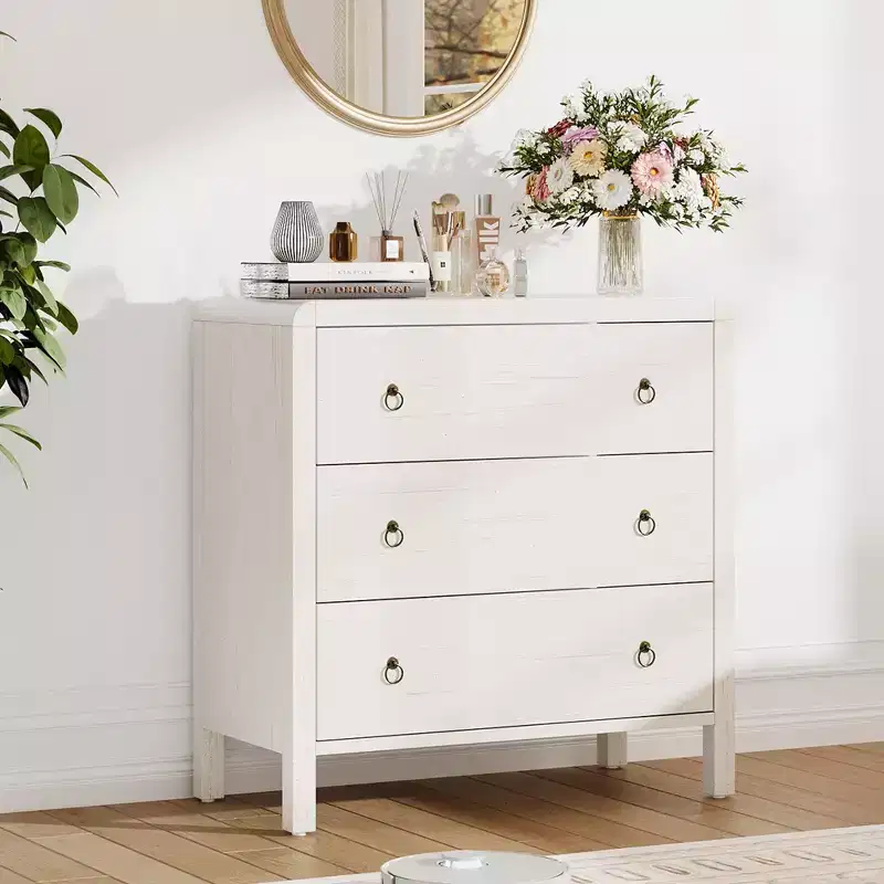 Multi-Drawer Dresser, Tall Chest Storage Cabinet with Metal Handles, Freestanding Organizer for Bedroom, Living Room, Entryway