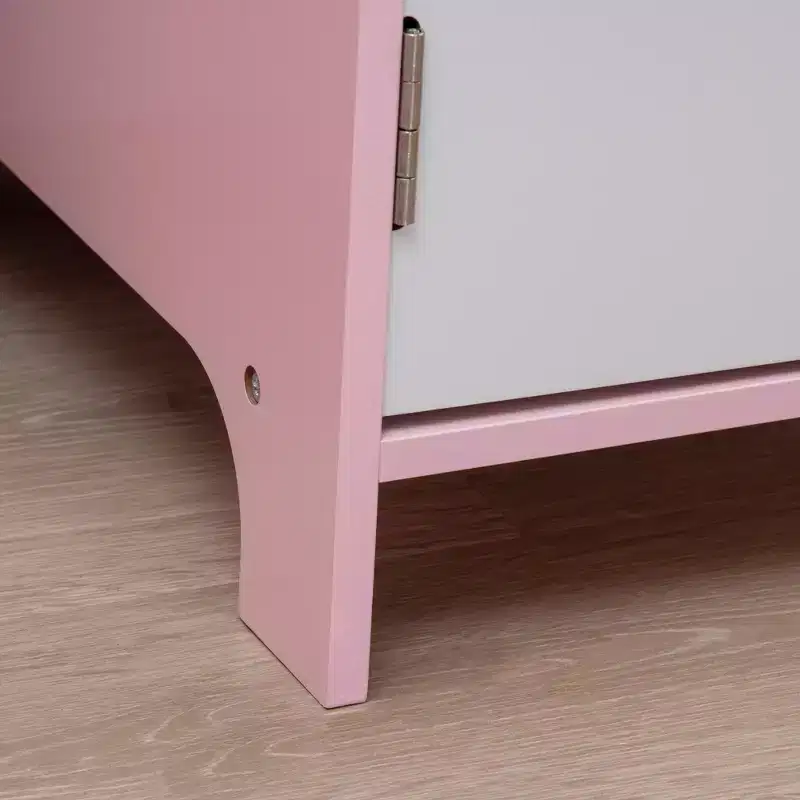 Etokfoks Kids Desk and Chair Set with Whiteboard Large Storage Cabinet Organizer for Art and Study 35.4x17.7x33.5 in Pink