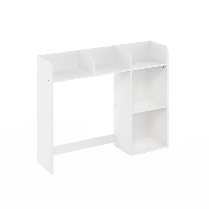 Classic Desktop Bookshelf Storage Hutch, Desk Organizer with 5 Shelves, White